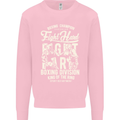 Fight Hard Boxing Boxer MMA Mens Sweatshirt Jumper Light Pink