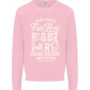 Fight Hard Boxing Boxer MMA Mens Sweatshirt Jumper Light Pink