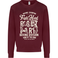 Fight Hard Boxing Boxer MMA Mens Sweatshirt Jumper Maroon