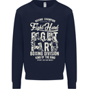Fight Hard Boxing Boxer MMA Mens Sweatshirt Jumper Navy Blue