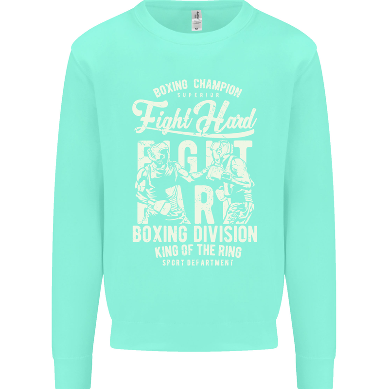 Fight Hard Boxing Boxer MMA Mens Sweatshirt Jumper Peppermint