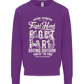 Fight Hard Boxing Boxer MMA Mens Sweatshirt Jumper Purple