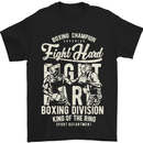 Fight Hard Boxing Boxer MMA Mens T-Shirt Cotton Gildan Black