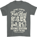 Fight Hard Boxing Boxer MMA Mens T-Shirt Cotton Gildan Charcoal