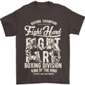 Fight Hard Boxing Boxer MMA Mens T-Shirt Cotton Gildan Dark Chocolate