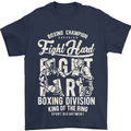 Fight Hard Boxing Boxer MMA Mens T-Shirt Cotton Gildan Navy Blue