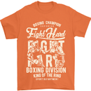 Fight Hard Boxing Boxer MMA Mens T-Shirt Cotton Gildan Orange