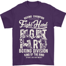 Fight Hard Boxing Boxer MMA Mens T-Shirt Cotton Gildan Purple
