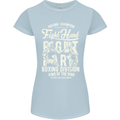 Fight Hard Boxing Boxer MMA Womens Petite Cut T-Shirt Light Blue
