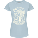 Fight Hard Boxing Boxer MMA Womens Petite Cut T-Shirt Light Blue