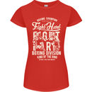 Fight Hard Boxing Boxer MMA Womens Petite Cut T-Shirt Red
