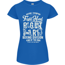 Fight Hard Boxing Boxer MMA Womens Petite Cut T-Shirt Royal Blue