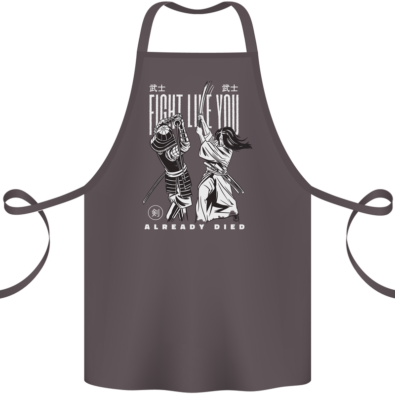 Fight Like You Died MMA Kenjutsu Kendo Iaido Cotton Apron 100% Organic Dark Grey