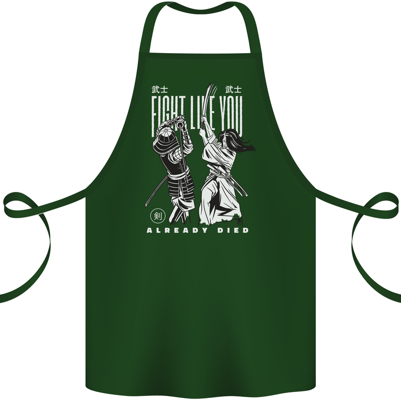Fight Like You Died MMA Kenjutsu Kendo Iaido Cotton Apron 100% Organic Forest Green