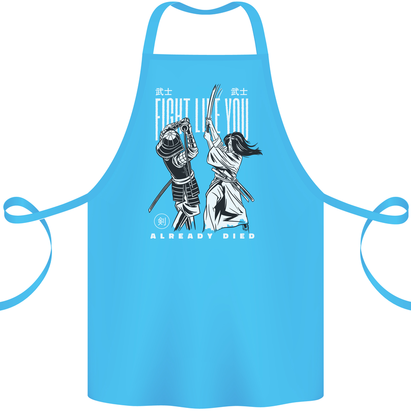 Fight Like You Died MMA Kenjutsu Kendo Iaido Cotton Apron 100% Organic Turquoise