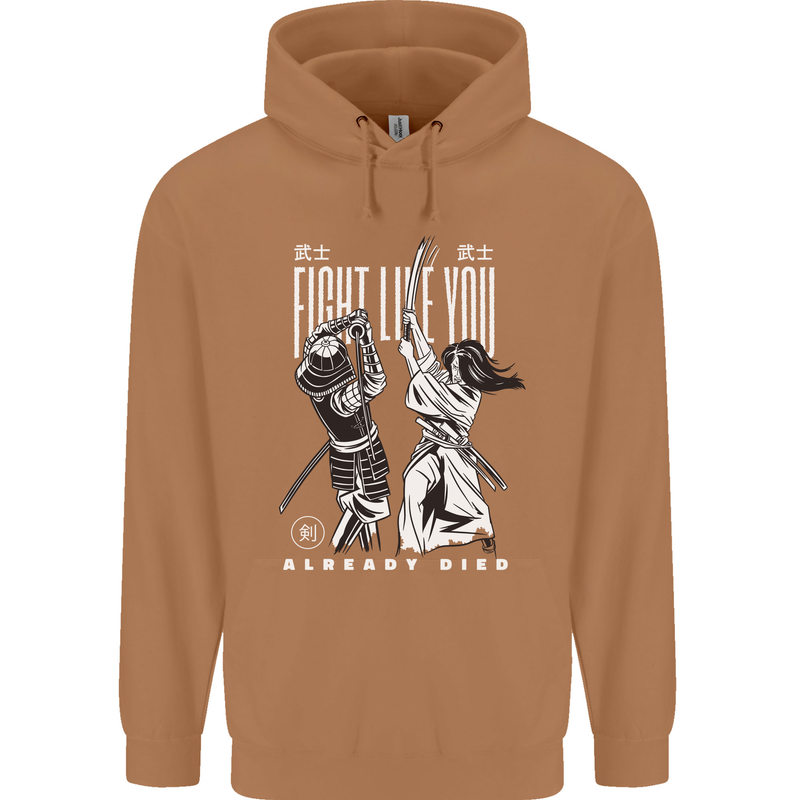 Fight Like You Died MMA Kenjutsu Kendo Iaido Mens 80% Cotton Hoodie Caramel Latte