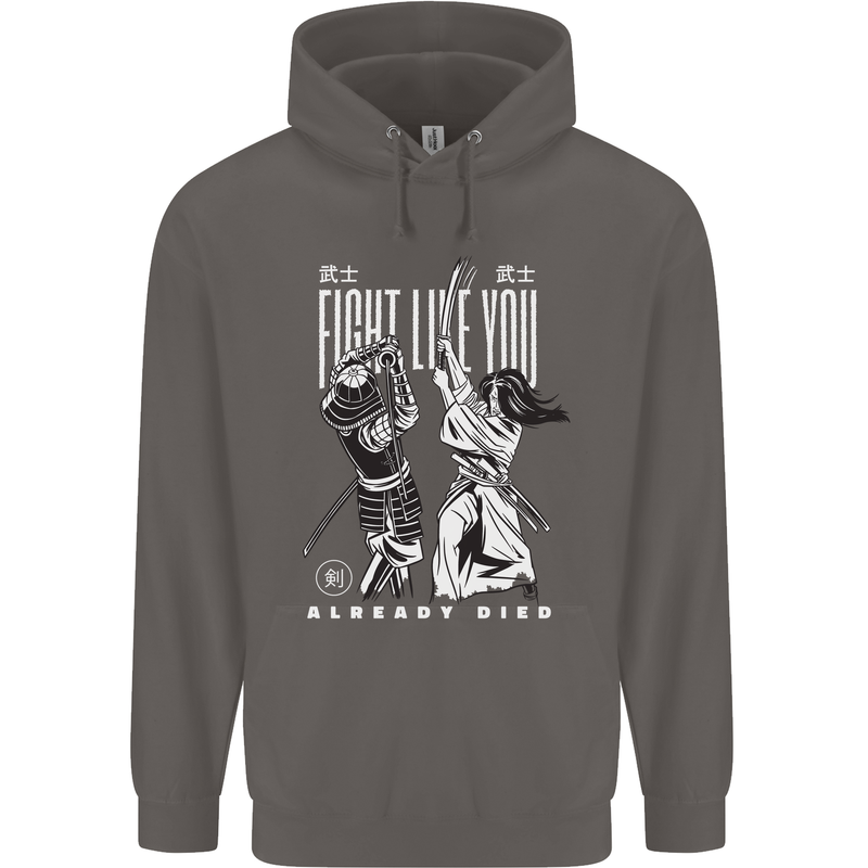 Fight Like You Died MMA Kenjutsu Kendo Iaido Mens 80% Cotton Hoodie Charcoal