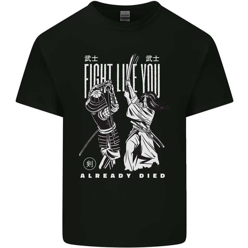 Fight Like You Died MMA Kenjutsu Kendo Iaido Mens Cotton T-Shirt Tee Top Black