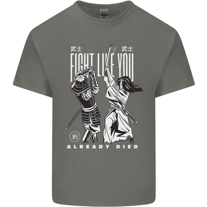 Fight Like You Died MMA Kenjutsu Kendo Iaido Mens Cotton T-Shirt Tee Top Charcoal