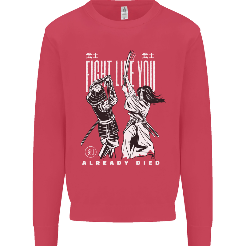 Fight Like You Died MMA Kenjutsu Kendo Iaido Mens Sweatshirt Jumper Heliconia