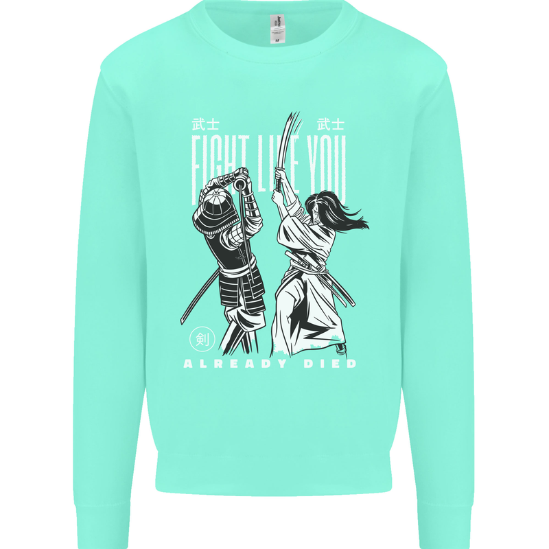 Fight Like You Died MMA Kenjutsu Kendo Iaido Mens Sweatshirt Jumper Peppermint