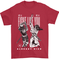 Fight Like You Died MMA Kenjutsu Kendo Iaido Mens T-Shirt 100% Cotton Red