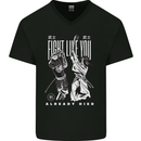 Fight Like You Died MMA Kenjutsu Kendo Iaido Mens V-Neck Cotton T-Shirt Black