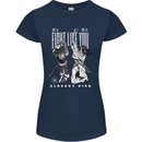 Fight Like You Died MMA Kenjutsu Kendo Iaido Womens Petite Cut T-Shirt Navy Blue