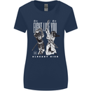 Fight Like You Died MMA Kenjutsu Kendo Iaido Womens Wider Cut T-Shirt Navy Blue