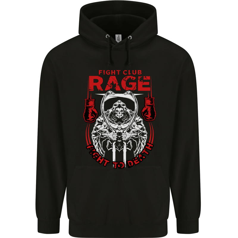 Fight Rage MMA Mixed Martial Arts Muay Thai Childrens Kids Hoodie Black