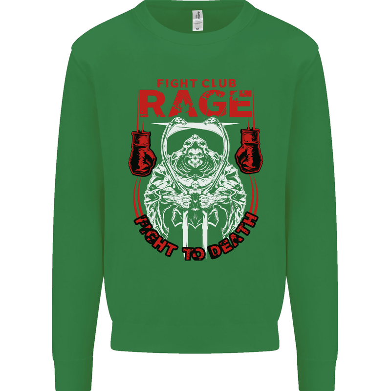 Fight Rage MMA Mixed Martial Arts Muay Thai Kids Sweatshirt Jumper Irish Green
