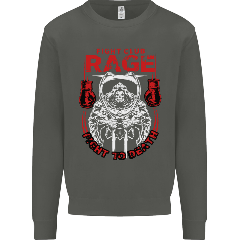 Fight Rage MMA Mixed Martial Arts Muay Thai Kids Sweatshirt Jumper Storm Grey