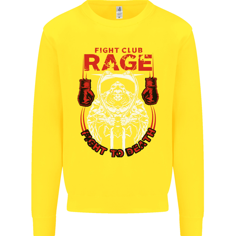 Fight Rage MMA Mixed Martial Arts Muay Thai Kids Sweatshirt Jumper Yellow