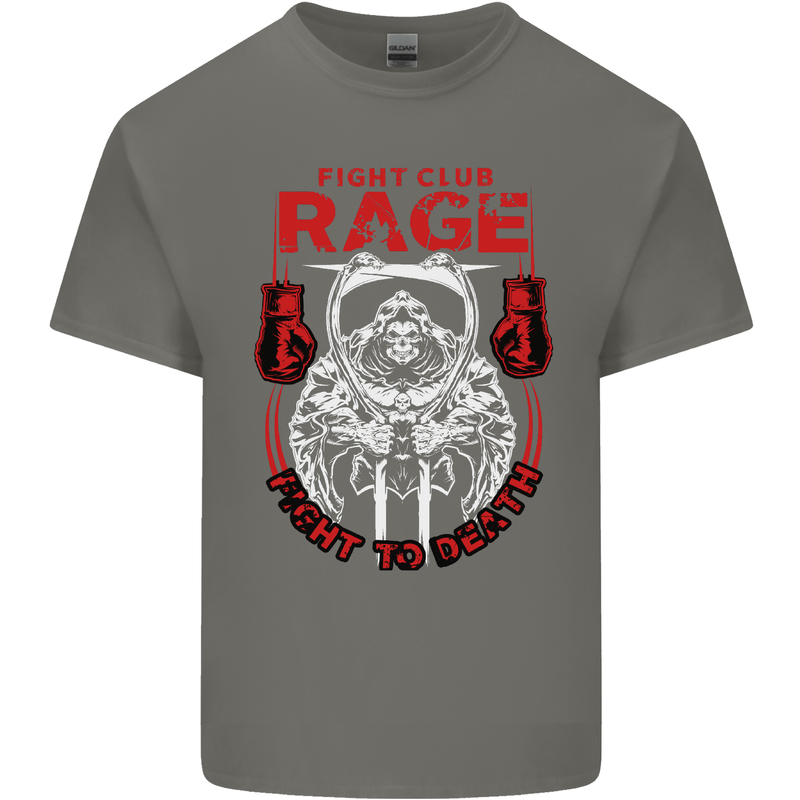 Fight Rage MMA Mixed Martial Arts Muay Thai Kids T-Shirt Childrens Charcoal
