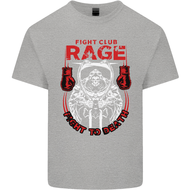Fight Rage MMA Mixed Martial Arts Muay Thai Kids T-Shirt Childrens Sports Grey
