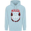 Fight Rage MMA Mixed Martial Arts Muay Thai Mens 80% Cotton Hoodie Light Blue