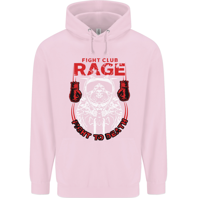Fight Rage MMA Mixed Martial Arts Muay Thai Mens 80% Cotton Hoodie Light Pink