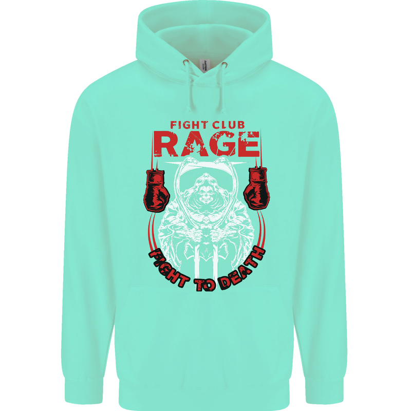 Fight Rage MMA Mixed Martial Arts Muay Thai Mens 80% Cotton Hoodie Peppermint