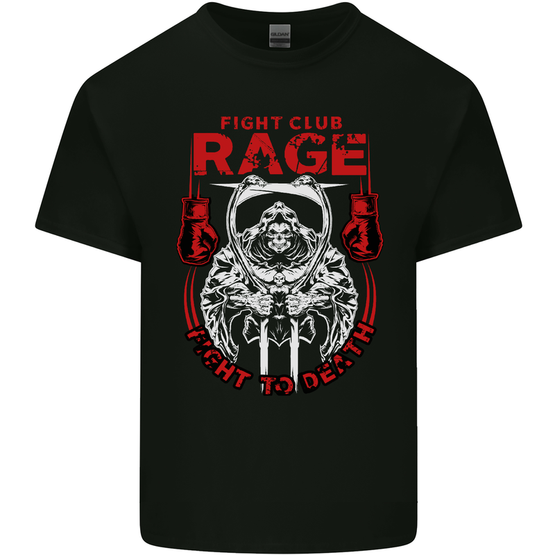 Fight Rage MMA Mixed Martial Arts Muay Thai Mens Cotton T-Shirt Tee Top Black