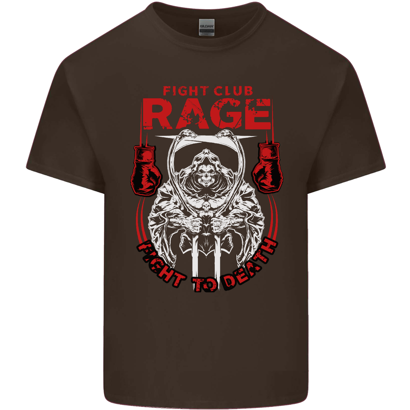 Fight Rage MMA Mixed Martial Arts Muay Thai Mens Cotton T-Shirt Tee Top Dark Chocolate