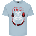 Fight Rage MMA Mixed Martial Arts Muay Thai Mens Cotton T-Shirt Tee Top Light Blue