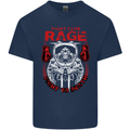 Fight Rage MMA Mixed Martial Arts Muay Thai Mens Cotton T-Shirt Tee Top Navy Blue