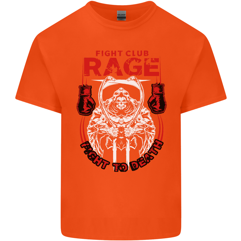 Fight Rage MMA Mixed Martial Arts Muay Thai Mens Cotton T-Shirt Tee Top Orange