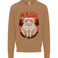 Fight Rage MMA Mixed Martial Arts Muay Thai Mens Sweatshirt Jumper Caramel Latte