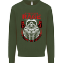 Fight Rage MMA Mixed Martial Arts Muay Thai Mens Sweatshirt Jumper Forest Green
