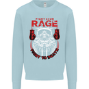 Fight Rage MMA Mixed Martial Arts Muay Thai Mens Sweatshirt Jumper Light Blue