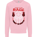 Fight Rage MMA Mixed Martial Arts Muay Thai Mens Sweatshirt Jumper Light Pink