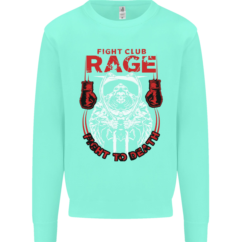 Fight Rage MMA Mixed Martial Arts Muay Thai Mens Sweatshirt Jumper Peppermint