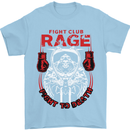 Fight Rage MMA Mixed Martial Arts Muay Thai Mens T-Shirt Cotton Gildan Light Blue