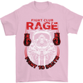Fight Rage MMA Mixed Martial Arts Muay Thai Mens T-Shirt Cotton Gildan Light Pink